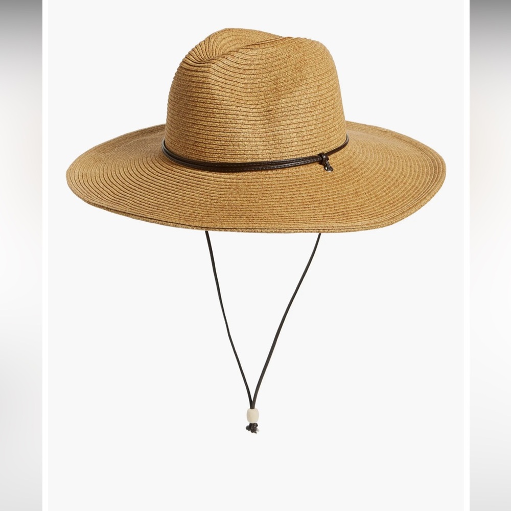 Women's Wide Brim Straw Hat Adjustable Chin Cord
